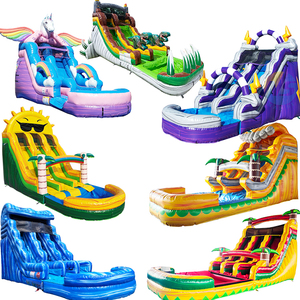 Yüksek kaliteli popüler slayt ticari PVC şişme su kaydırağı havuzlu - Product Image 2