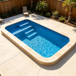 Piscina de Fibra de Vidrio de Una Pieza Pre-fabricada para Patio Trasero de Villa Residencial con Escalones - Product Image 3