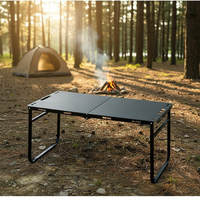 Table pliante extensible portable de conception contemporaine pour cuisine extérieure, camping, pique-nique, plage, résistante à la chaleur, légère