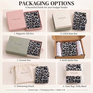 Carnet de budget <span class=keywords><strong>A6</strong></span> en cuir gaufré Leo noir à deux couleurs Hongbo Custom avec inserts amovibles personnalisés disponibles - Product Image 5