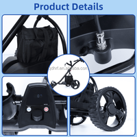 Chariot de golf électrique tout-terrain à 3 roues, double mode, anti-basculement, télécommande, chariot à pousser en aluminium léger et durable