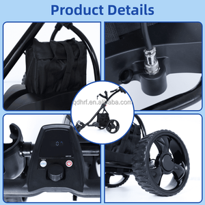 Chariot de golf électrique tout-terrain à 3 <span class=keywords><strong>roues</strong></span>, double mode, anti-basculement, télécommande, chariot à pousser en aluminium léger et durable - Product Image 2