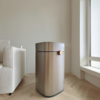 Poubelle à détection intelligente Couvercle ouvert à deux couches intelligent, poubelle à couches en acier inoxydable anti-odeur