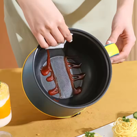 Poêle électrique carrée antiadhésive double couche 1,8 L 600 W avec verre trempé et contrôle micro-ordinateur multifonction pour la maison