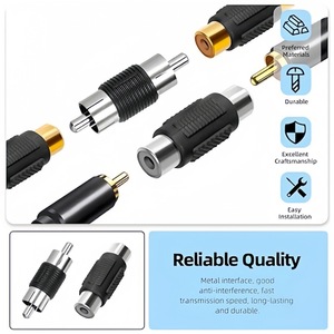 อะแดปเตอร์ต่อ RCA ชาย-ชาย และหญิง-หญิง ยี่ห้อ YUYANG สีดำ ขนาดกะทัดรัด สำหรับเชื่อมต่อเสียงและวิดีโอ - Product Image 4