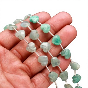 Cuentas de Aguamarina Natural en Forma de Corazón de 10mm, Cuentas de Piedras Preciosas Talladas en Aguamarina, Perforadas Lateralmente, en Forma de Corazón, Venta al por Mayor de Cuentas de Joyería a Granel - Product Image 1