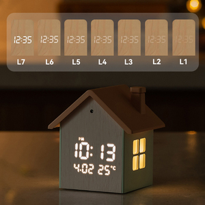 Tùy Chỉnh Cạnh Giường Ngủ Hiện Đại Lịch Trẻ Em Dễ Thương Báo Động Máy Tính Để Bàn Kỹ Thuật Số LED Hộ Gia Đình Lớn Gỗ Bảng Đồng Hồ Nhà Thiết Kế Cho Sinh Viên - Product Image 3