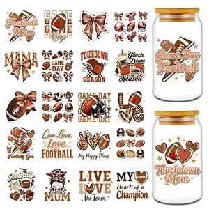 Vinilos Adhesivos para Vasos con Diseño de Fútbol, Resistentes a Rayones y al Agua, para Transferencia UV DTF en Frío, para Vasos de Vidrio - Product Image 1