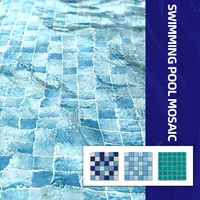 Inkleuren Groothandel Vierkante Gemengde Kleur Blauw Keramische/Glas Zwembad Mozaïek Goedkope Prijs Om Groene Mozaïek Tegels Zwembad