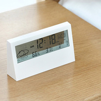 Réveil écran transparent Horloge de table LCD Station météo Affichage Horloge de table promotionnelle Indicateur de température humidité