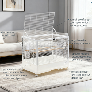 <span class=keywords><strong>Cage</strong></span> à oiseaux Design de mode pour perruches pinsons canaris oiseaux d'amour grande <span class=keywords><strong>cage</strong></span> à perroquets avec supports en bois plateau coulissant - Product Image 2