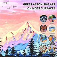 Marqueurs de peinture acrylique Flysea Flysea 288 couleurs, stylos à pointe pinceau souple, peinture acrylique à base d'eau sans transfert (format valise)