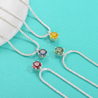 S925 Sterling zilveren minimalistische Moissanite hanger ketting met watergolfketting, perfect Valentijnsdag cadeau voor je vriendin