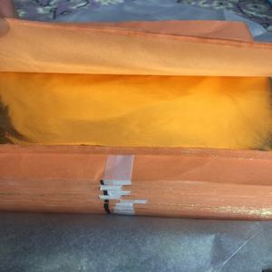 Haute qualité cuivre argent feuille dorure décoration 2.5 couleur 16*16cm feuille d'or signet 1000 feuilles par sac papier Orange 1000 - Product Image 3