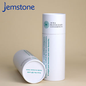 หลอดกระดาษคราฟท์สีขาวทรงกระบอกแบบกดกล่องหลอดกระดาษบรรจุภัณฑ์ฟอยล์สีทอง - Product Image 3