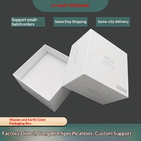 Boîte d'emballage avec couvercle et base en carton blanc gaufré pour téléphone portable et produits électroniques grand public