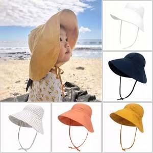 Sombrero de Sol para Bebés y Niños Pequeños, de Lino y Algodón, Transpirable, para Playa, con Ala Ancha, Tipo Bucket, Venta al Por Mayor - Product Image 6