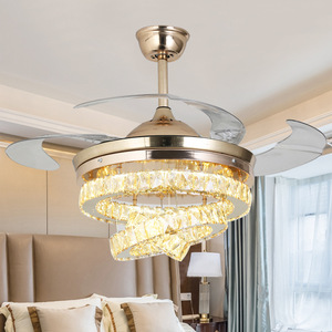 Ventilador de Techo <span class=keywords><strong>con</strong></span> Lámpara de Cristal Retráctil de 6 Velocidades y 42 Pulgadas, <span class=keywords><strong>con</strong></span> <span class=keywords><strong>Control</strong></span> <span class=keywords><strong>Remoto</strong></span>, 220v, de Zeal Lighting - Product Image 1