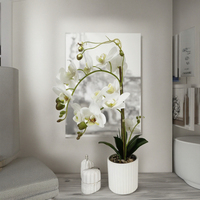 Fleur artificielle en pot en gros, couleur blanche, décoration intérieure et extérieure, orchidée personnalisable pour mariage