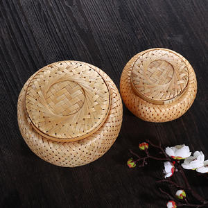 Boîte à thé en bambou double couche Petit <span class=keywords><strong>panier</strong></span> vietnamien pour le thé Pu'er pour le stockage des aliments Écologique et élégant - Product Image 4