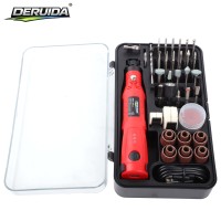 DERUIDA Mini-meuleuse portable 3,6 V sans fil, ensemble d'outils rotatifs, stylo de gravure électrique avec accessoires pour percer et polir