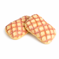 Jouet Squishy Grid Crust Bun à remontée lente, motif crème croisé, anti-stress, cadeau de bureau