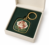 Porte-clés en métal personnalisé avec logo, boîte cadeau rose sur mesure, vente en gros, cadeau d'entreprise, fabricant OEM en gros