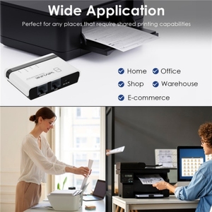 Wavlink Network <b>USB</b> <b>Printer</b> Server 10/100 Mbps LAN WiFi Bridge EU Plug - Product Image 3