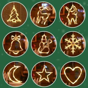 Décoration de Noël LED Lumineuse : Père Noël, Flocon de Neige, à Suspendre avec Ventouse pour Fenêtre – Cadeau de Noël et Nouvel An pour la Maison - Product Image 2
