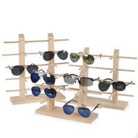 Présentoir de lunettes en bois massif, présentoir de lunettes en bois de pin, présentoir de lunettes solaires et de lunettes de soleil