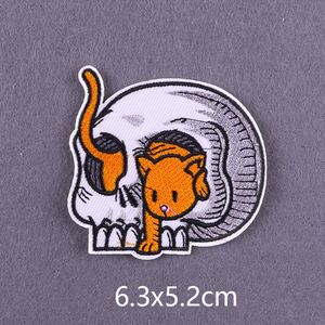 Patch brodé Punk Mouth, motifs squelette et crâne, thermocollants pour vêtements, patchs logo personnalisés, en tissu sergé, conditionnement en sac OPP - Product Image 5