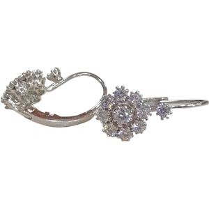 925 <b>Silver</b> Gold Plated 2.0Ct Floral Design <b>Stud</b> Earrings Antique Cluster Moissanite Women's Trendy - Product Image 2