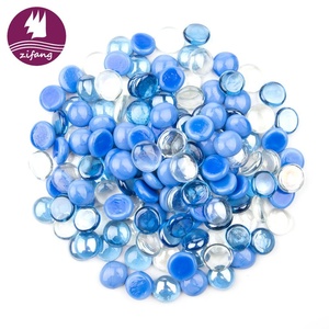 Billes de <span class=keywords><strong>verre</strong></span> plates 1,5 lb, couleurs mélangées, perles de <span class=keywords><strong>verre</strong></span> bleues pour vases, pierres plates, galets d'aquarium, remplissage décoratif pour vase, décoration de table - Product Image 4