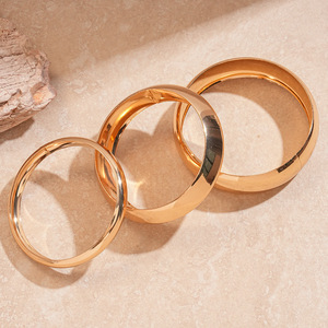Juego de 3 Brazaletes Circulares de Acero Inoxidable, Estilo Europeo Moderno y Minimalista, Unisex, para Fiesta - Product Image 5