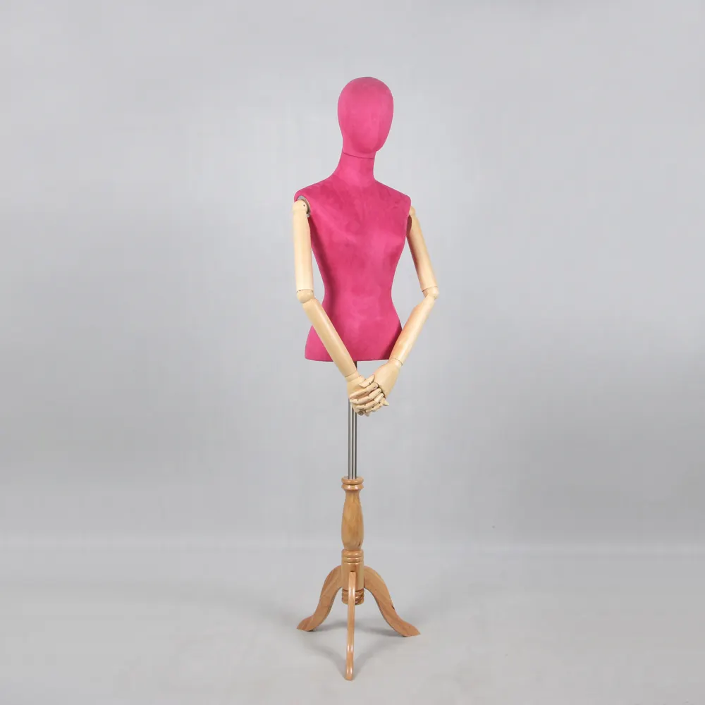 2019 Berkualitas Tinggi Bentuk Boneka Mannequin Gaun Penjahit Torso Dada Busa Kain Vintage untuk Tampilan Pakaian Toko
