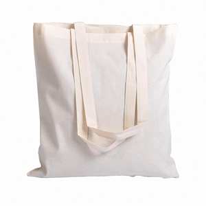 Sac fourre-tout en toile de coton imprimé, à longues poignées, blanc naturel, recyclé, écologique, pour l'école, les courses et le déjeuner - Product Image 1