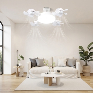 Ventilador de <span class=keywords><strong>Techo</strong></span> con Luz LED TSINYE, con Control Remoto, Regulable, Temporizador, Bombilla LED |   Ventiladores de <span class=keywords><strong>Techo</strong></span> Silenciosos con Enchufe para <span class=keywords><strong>Dormitorio</strong></span> - Product Image 3