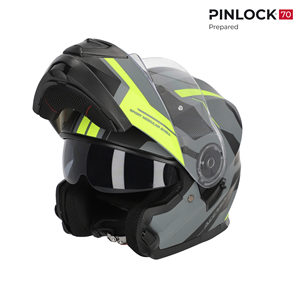 Casco Modulare Bitter Serel 22-06 Giallo Fluorescente Pronto per Pinlock, Casco da Moto - Product Image 1