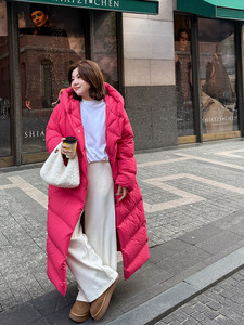 <span class=keywords><strong>Doudoune</strong></span> <span class=keywords><strong>longue</strong></span> d'hiver pour femme, avec 90% de duvet de canard blanc, à capuche, avec manches longues et coupe oversize - Product Image 4