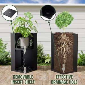 Fioriera Rettangolare Alta <span class=keywords><strong>da</strong></span> <span class=keywords><strong>Esterno</strong></span> in Alluminio Verniciato a Polvere con Foro di Drenaggio per Casa e Giardino, Fornitura Diretta dalla Fabbrica - Product Image 4