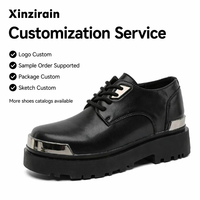 Chaussures Derby en cuir personnalisées Xinzirain avec logo, plateforme, embout métallique rond de haute qualité, style habillé et Oxford