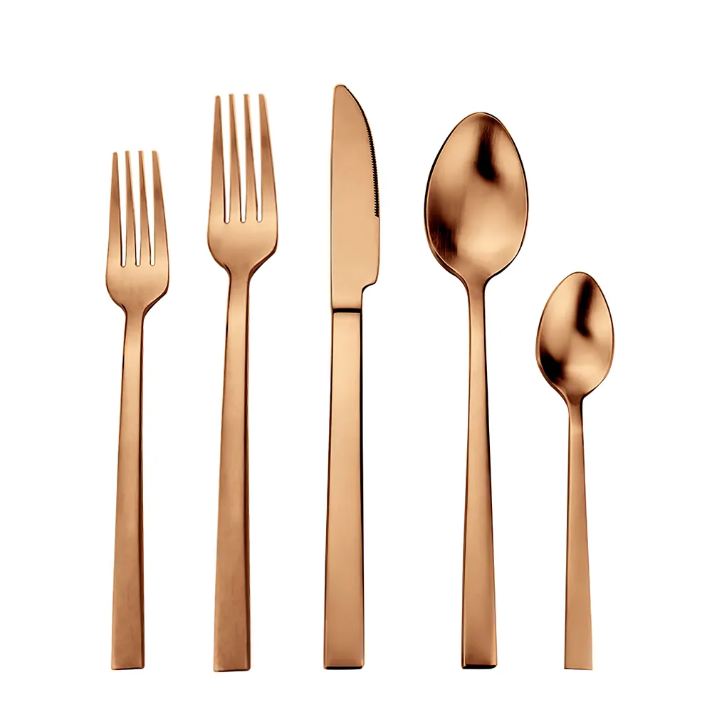 Wholesale Fast Shipping Luxury Hotel Wedding gold stainless steel cutlery sets