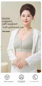 Soutien-gorge de grossesse et d'allaitement sans armatures pour femme, à fermeture <span class=keywords><strong>avant</strong></span>, bonnet 3/4, anti-affaissement, bretelles réglables, coussinets amovibles - Product Image 2