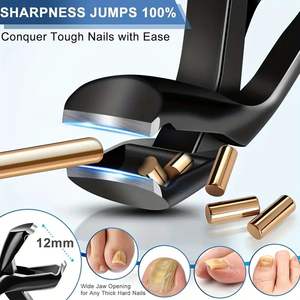 Tronchesino per Unghie Professionale Personalizzato in Acciaio Inossidabile Ultra Affilato con Lama Curva - Resistente per Unghie di Mani e <span class=keywords><strong>Piedi</strong></span> - Product Image 3