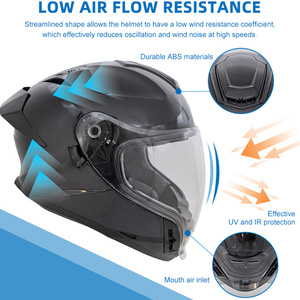 หมวกกันน็อคมอเตอร์ไซด์แบบเต็มใบหมวกกันน็อคป้องกันหมอกสำหรับขับขี่มอเตอร์ไซค์ - Product Image 4