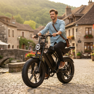 Vélo électrique Ecoride V8 750 W, pneus larges 15 Ah, livraison gratuite, double selle, tout-terrain - Product Image 1