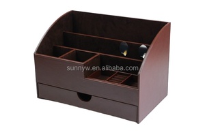 Pu Da Văn Phòng Sắp Xếp Bàn Đặt Màu Xám Bộ Bàn Và Phụ Kiện Cho Phụ Nữ Thư Sorter Bàn Sắp Xếp Khay - Product Image 5