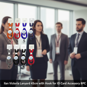 Laccetto da collo Ilan Victoria 45 cm con gancio per accessorio porta badge identificativo, 8 pezzi - Product Image 3