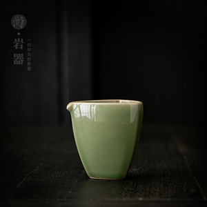 Retro Ceramic Fair <b>Cup</b> Porcelain Triangle Shape Dehua Green Glaze Kung Fu <b>Tea</b> <b>Set</b> For Afternoon <b>Tea</b> Without Lid - Product Image 1