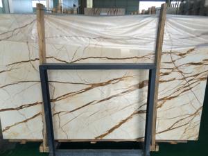 도매 중국 자연적인 돌 대리석 터키 베이지 석판. 제조 소 피텔 골드 정맥 크림 베이지 대리석 벽 타일 - Product Image 4